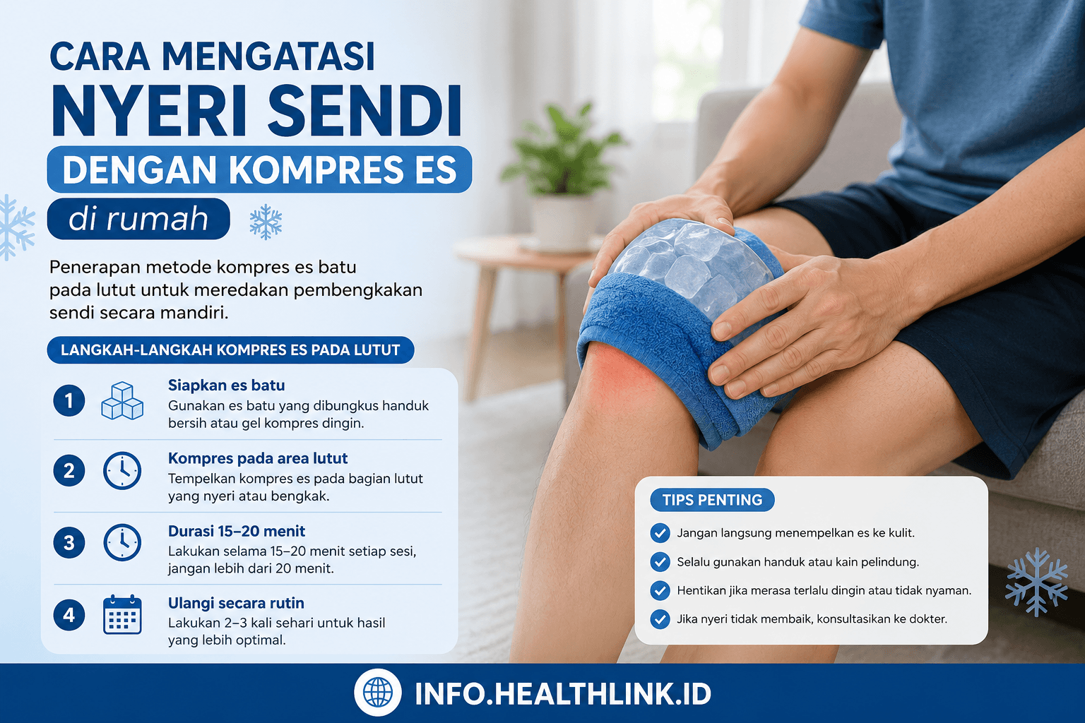Cara mengatasi nyeri sendi dengan kompres es di rumah