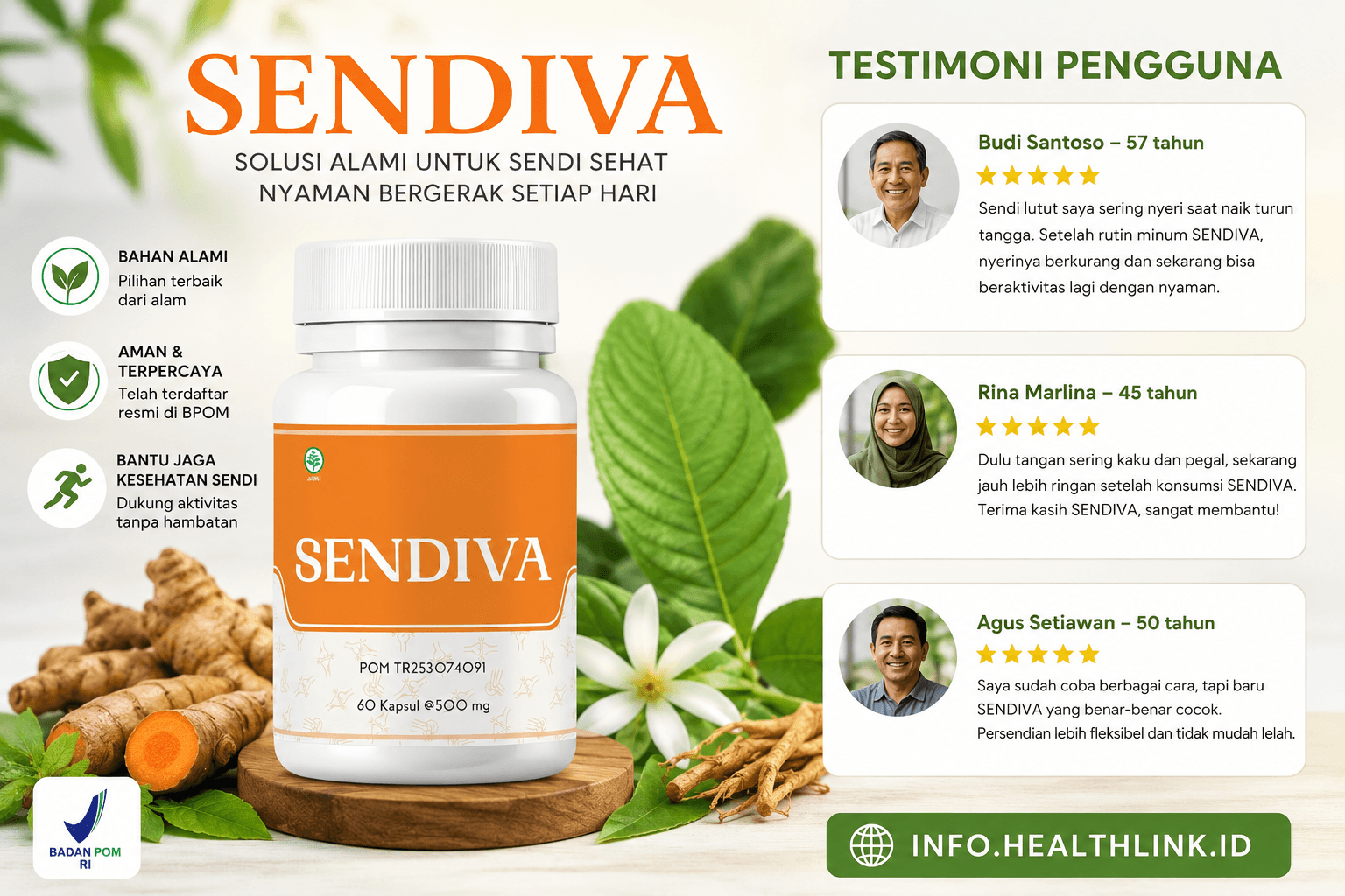 Obat Pengapuran Tulang dan Nyeri Sendi Alami SENDIVA